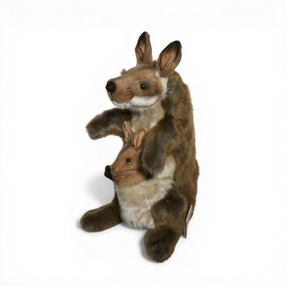 Kangur z młodym - realistyczna pacynka 25 cm